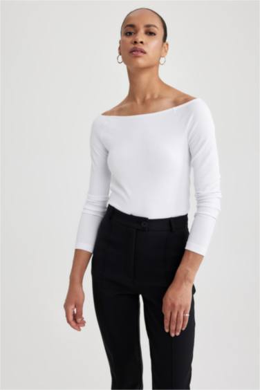 T-Shirt Coupe Slim À Manches Longues