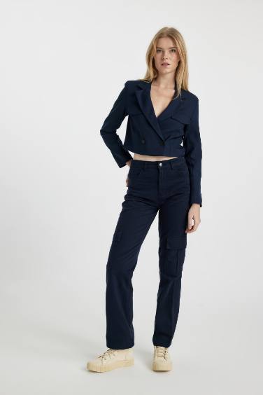 Pantalon Cargo Gabardine Coupe Droite