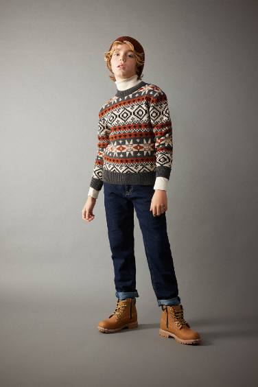 Свитер с круглым вырезом для мальчиков