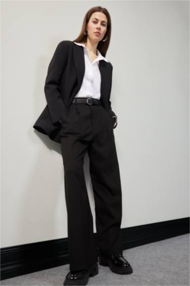 Oversize Fit Buttoned Basic Blazer Jacket