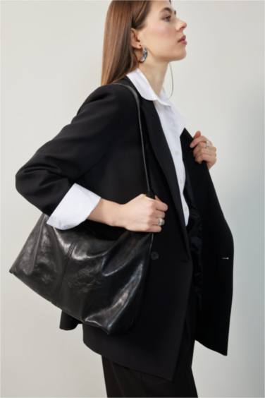 Oversize Fit Buttoned Basic Blazer Jacket