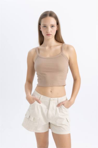 Fitted Ribbed Camisole Crop Top