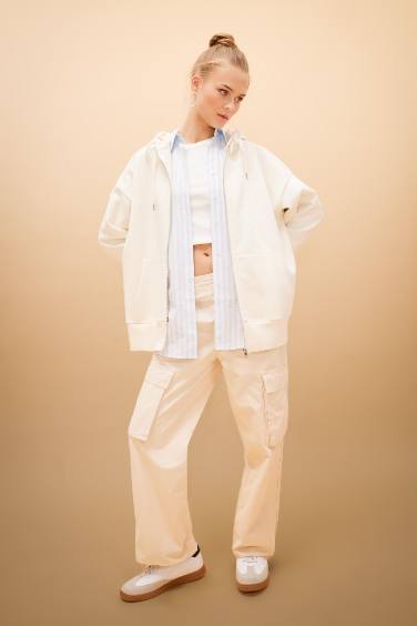 Straight Fit High Waist Standard Length Cargo Pants