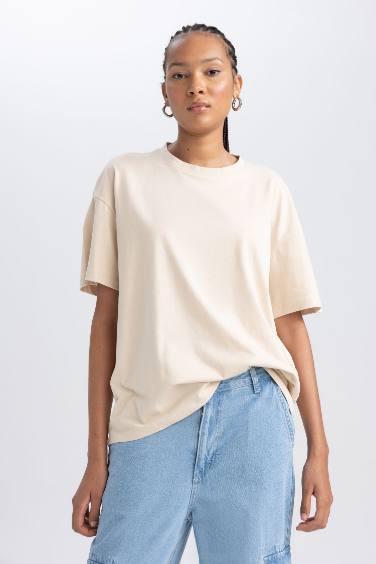 Oversize Fit Crew Neck Short Sleeve T-Shirt