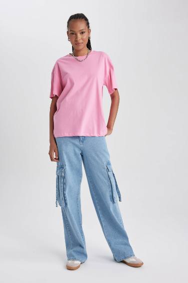 Oversize Fit Crew Neck Short Sleeve T-Shirt