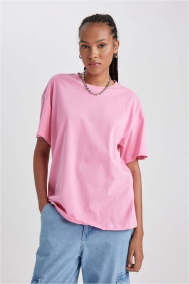 Oversize Fit Crew Neck Short Sleeve T-Shirt