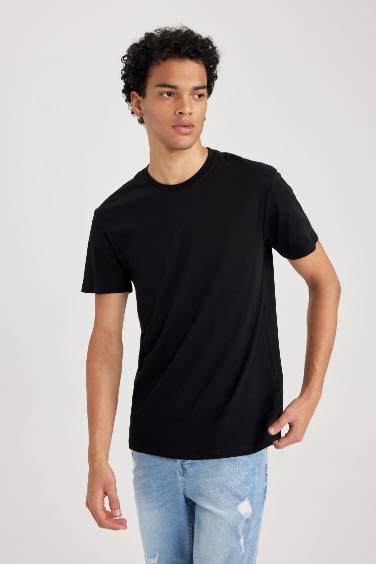 Slim Fit Crew Neck Basic Cotton T-Shirt