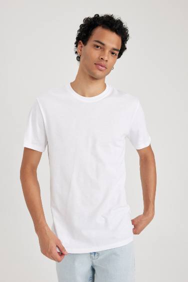 Slim Fit Crew Neck Basic Cotton T-Shirt