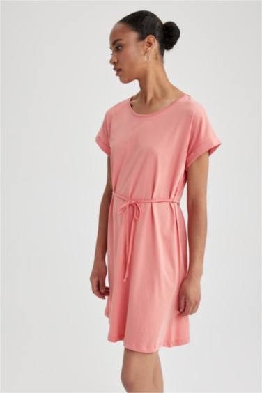 A Cut Crew Neck Dress