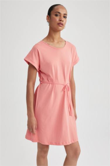 A Cut Crew Neck Dress