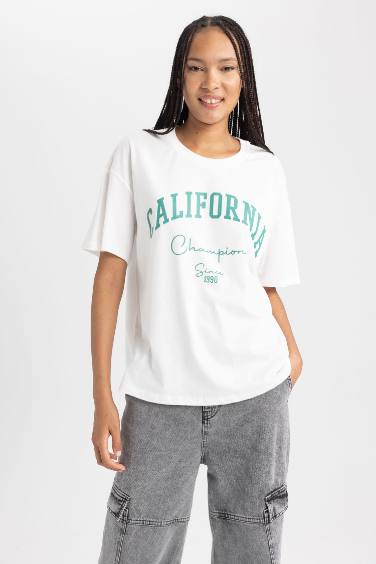 Oversize Fit Crew Neck Short Sleeve T-Shirt