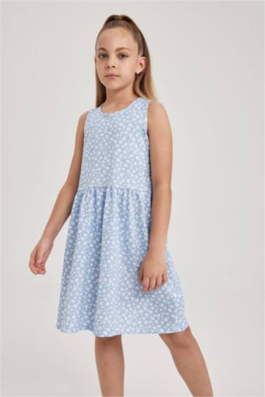 Girl Patterned Cotton Dress