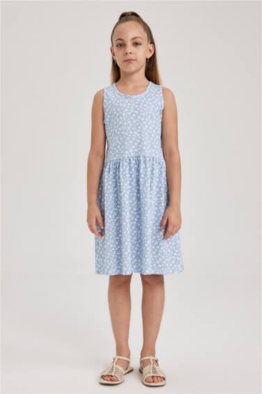 Girl Patterned Cotton Dress