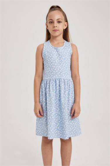 Girl Patterned Cotton Dress