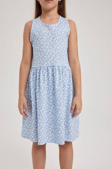 Girl Patterned Cotton Dress