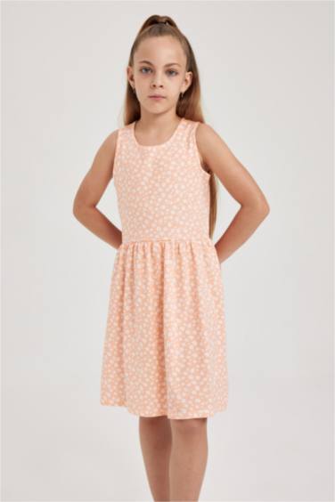 فستان بناتي قطن قصة عادية