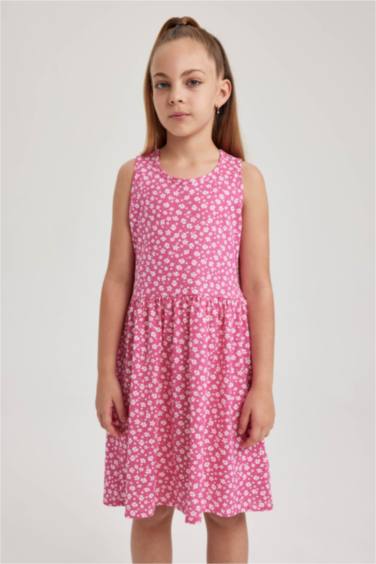 فستان بناتي قطن قصة عادية