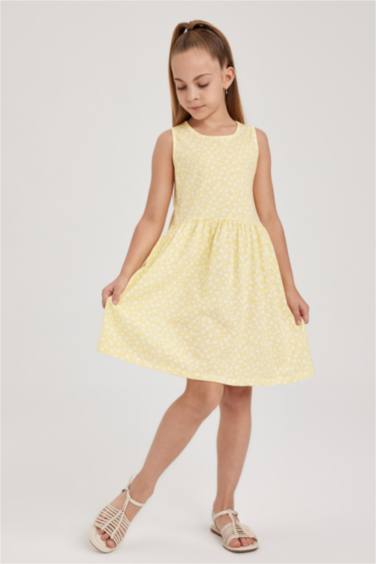 فستان بناتي قطن قصة عادية