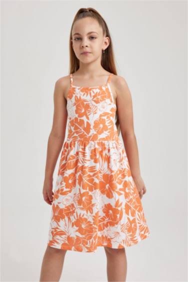 Girl Patterned Cotton Dress