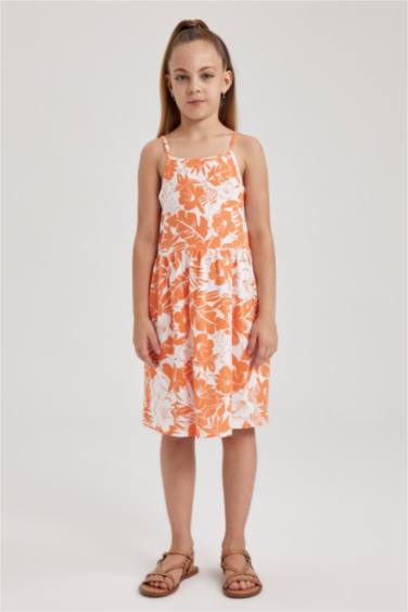 Girl Patterned Cotton Dress
