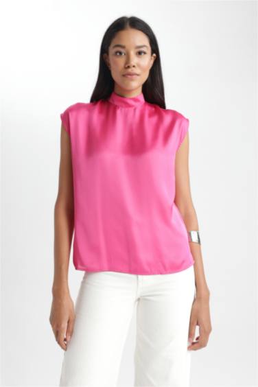 Regular Fit Yarım Balıkçı Yaka Yarasa Kollu Bluz