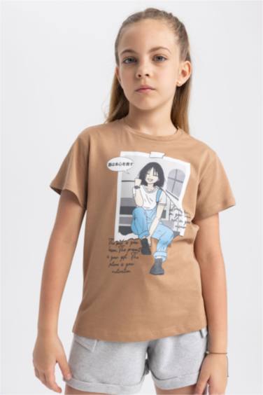 Girl Cargo Fit Sweatshirt Fabric Shorts