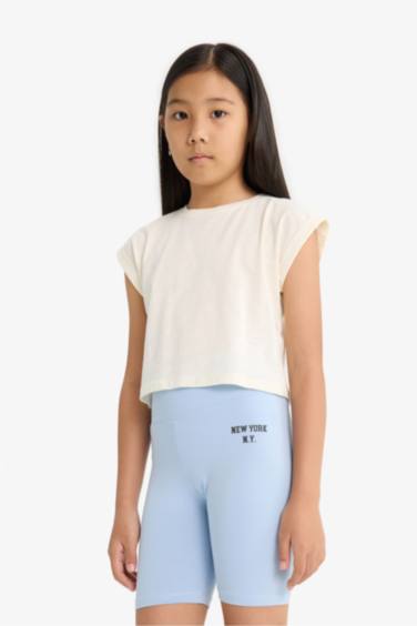 Girl Printed Biker Leggings