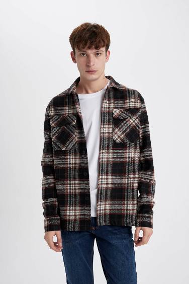 Relax Fit Plaid Lumberjack Long Sleeve Shirt