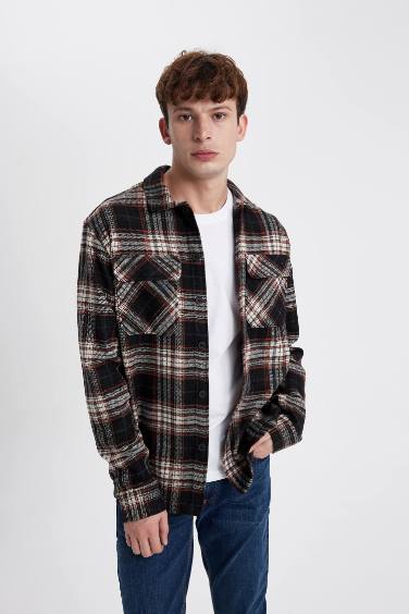 Relax Fit Plaid Lumberjack Long Sleeve Shirt