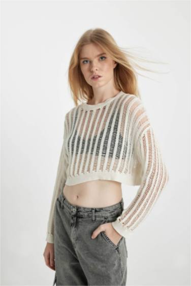 Свитер стандартного кроя с круглым вырезом