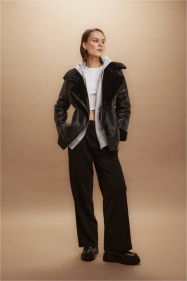 Wide Leg Three Pocket High Waist Standard Trousers