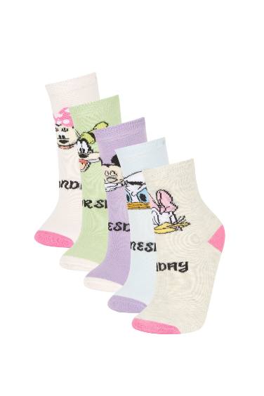 Girl Mickey & Minnie Licensed 5 Piece Short Socks