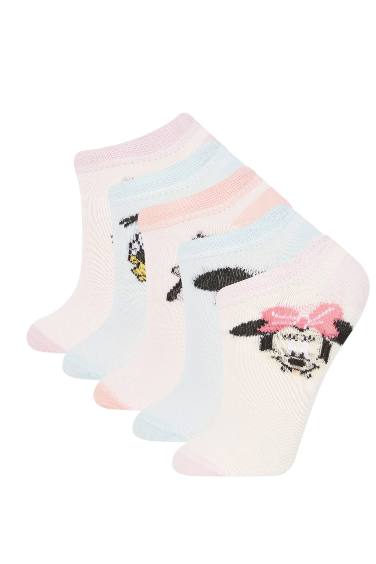 Chaussettes Pantoufles Mickey & Minnie Coton pour Fille - 5 Paires