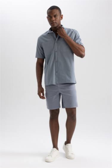 Loose Fit Gabardine Bermuda