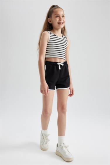 Girl Regular Fit Sweatshirt Fabric Shorts