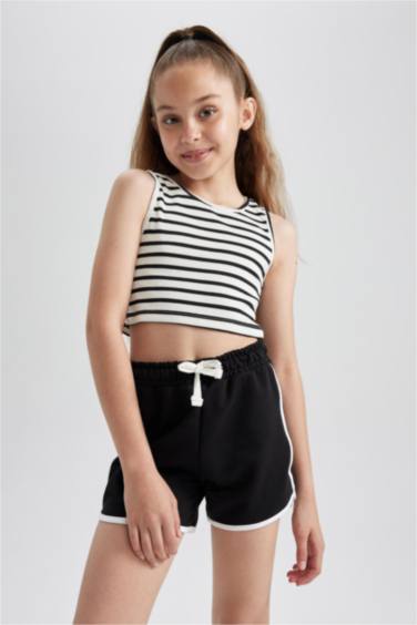 Girl Regular Fit Sweatshirt Fabric Shorts