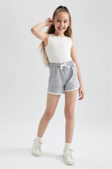 Girl Regular Fit Sweatshirt Fabric Shorts