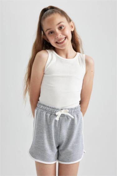Girl Regular Fit Sweatshirt Fabric Shorts