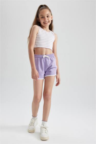 Girl Regular Fit Sweatshirt Fabric Shorts