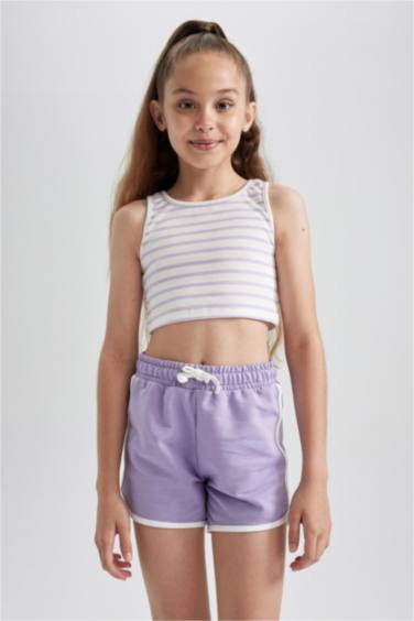 Girl Regular Fit Sweatshirt Fabric Shorts