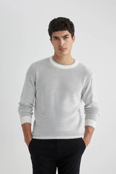 Pull en Tricot Coupe Standard Col Ras Du Cou