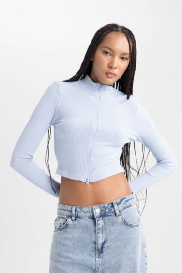 Slim Fit Half Turtleneck Camisole Cardigan