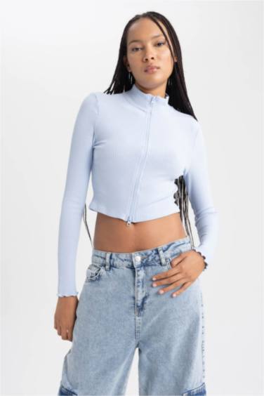 Slim Fit Half Turtleneck Camisole Cardigan