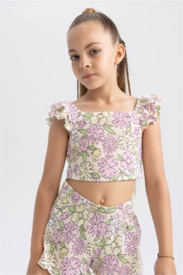 Girl Wrinkled Crop Top