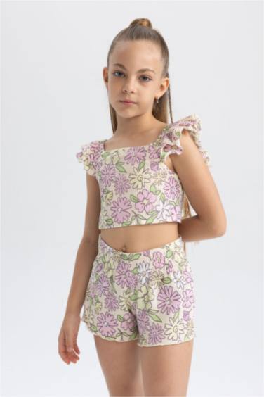 Girl Wrinkled Crop Top