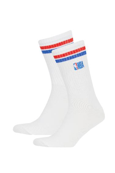 Man NBA Wordmark 2 pack Cotton Long Socks