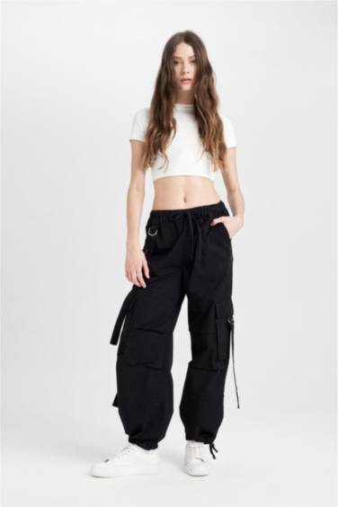 Брюки базовые Wide Leg со средней талией из габардина, Coool