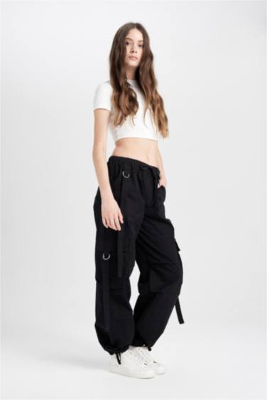 Брюки базовые Wide Leg со средней талией из габардина, Coool