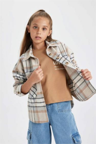 قميص بناتي بكم طويل