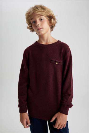 Свитер стандартного кроя с круглым вырезом для мальчиков